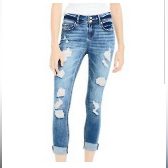 🌺👖Rein Curvy Roll Distressed Jeans Size 3 Juniors🌺👖 - Picture 4 of 4